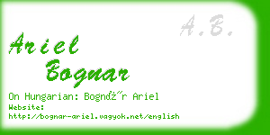 ariel bognar business card